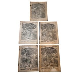 Antique 1925 - 1929 John Baer's Sons Agricultural Almanac Lot (5) Lancaster PA